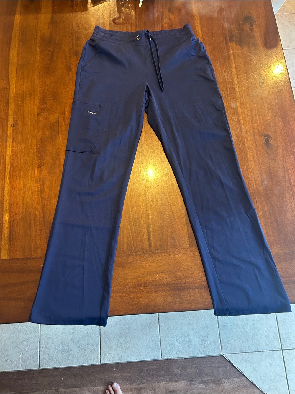 healing hands Navy Drawstring Cargo Joggers